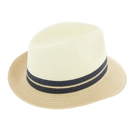 Natural Paper Straw Trilby Royale Hat - Bugatti