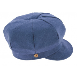Antje Linen Newsboy Cap Blue - Mayser