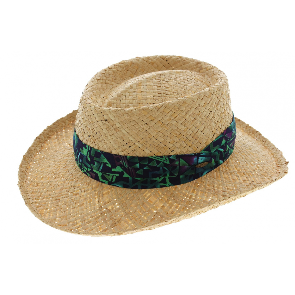 Gambler shape raffia hat Scala Reference 4668 Chapellerie Traclet