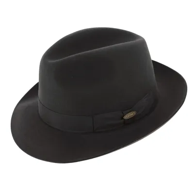 Chapeau fedora  Bogarte Noir - Flechet Reference : 1169 | Chapellerie Traclet