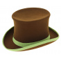 Brown Wool Felt Top Hat Hatta - Traclet