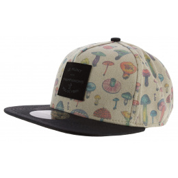 Mushroom Illustrated Strapback Cap Beige - Official