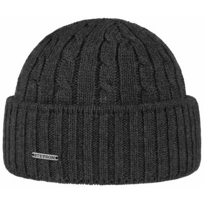 Bonnet Court georgia Tricot Laine Anthracite - Stetson Reference : 7202 | Chapellerie Traclet