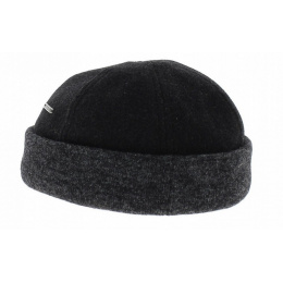 Bonnet sparr II Laine & Cachemire Noir / Gris - Stetson