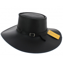 Chapeau grand bord cuir cavalier