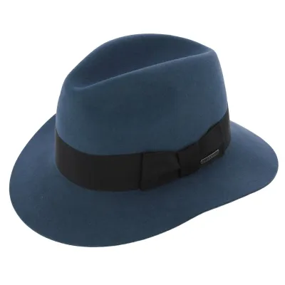 Stetson Blue Fur Felt Traveller Hat - Fury Reference: 372 | Traclet Hat Shop