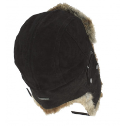 Winterfall Leather & Black Rabbit Trapper Hat - Stetson