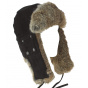 Winterfall Leather & Black Rabbit Trapper Hat - Stetson