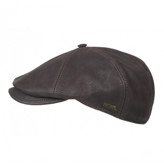 Brown Leather Hatteras Minco Cap - Hatland