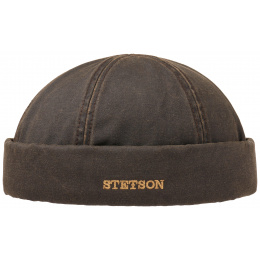 Quimper Docker Beanie Brown Cotton - Stetson