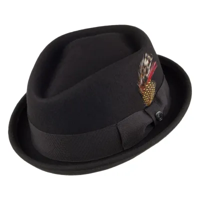 chapeau porkpie feutre laine noir