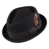 black wool felt porkpie hat