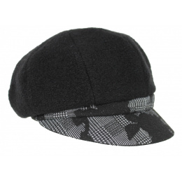 Black Rosalie Newsboy Cap