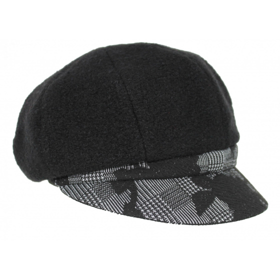 Black Rosalie Newsboy Cap