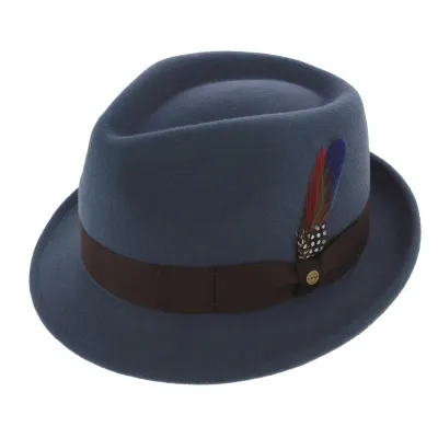 Chapeau Trilby Richmond Feutre Laine Bleu - Stetson Reference : 2692 | Chapellerie Traclet