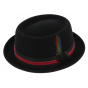 Black Wool Felt PorkPie Pearl Hat - Stetson