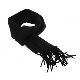 Black Wool Scarf Made In France - Traclet