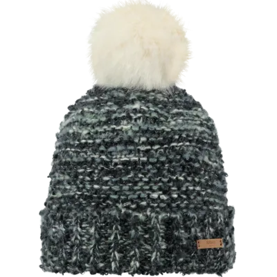 Bonnet Siret Beanie charcoal - Barts pompon fausse fourruree Reference : 1098 | Chapellerie Traclet
