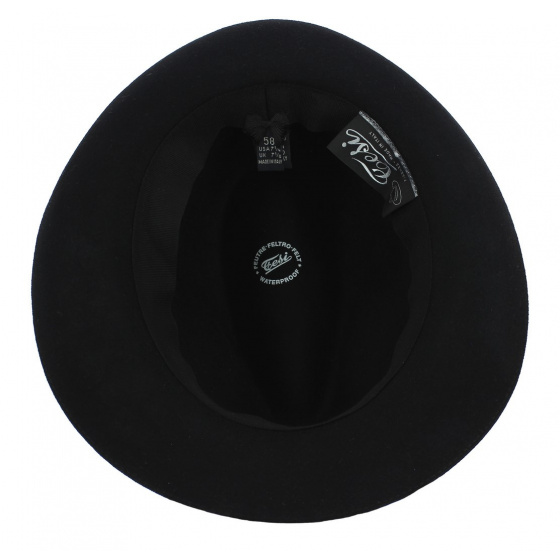 Winston Vanzina Black Fur Felt Fedora Hat Winston Vanzina Black Fur Felt Fedora Hat