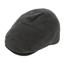 Princeton Flat Cap Anthracite Leather - Aussie Apparel Reference: 7040 | Chapellerie Traclet