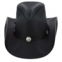 Black Leather Western Cyclone Hat - Head'n Home