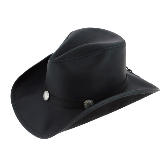 Black Leather Western Cyclone Hat - Head'n Home