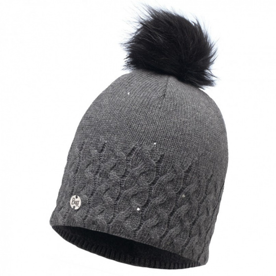 Elie Grey Pom-Pom Beanie - Buff