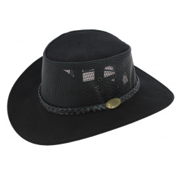 Black Traveler Hat - Suede Breezer Explorer
