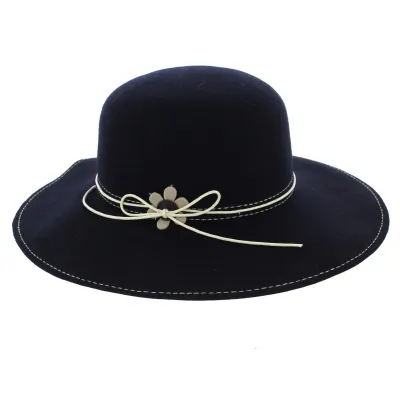 Navy Blue Felt Wide Brim Hat Reference: 6010 | Traclet Hatmakers