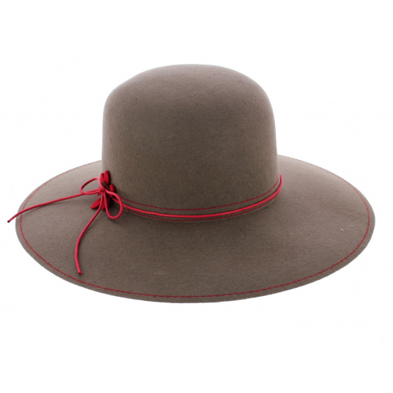 Aubrey felt wide-brim hat - Beige