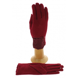Women's Tactile Gloves Red Wool - Traclet