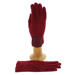 Women's Red Wool Touchscreen Gloves - Traclet