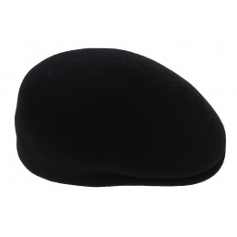 Delys Rounded Cap Wool Felt Black - Traclet
