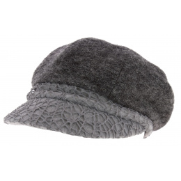 Carla Wool Newsboy Cap Anthracite - Mtm