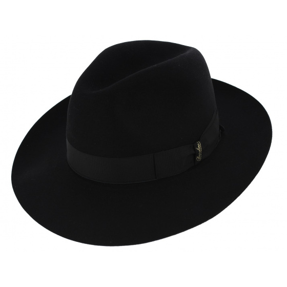 Black Fur Felt Umberto Hat - Borsalino