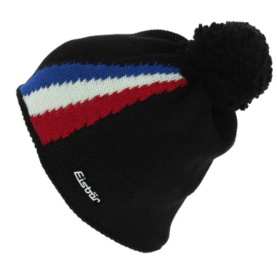 Bonnet Pompon Flaggy France Noir - Eisbär Reference : 7159 | Chapellerie Traclet