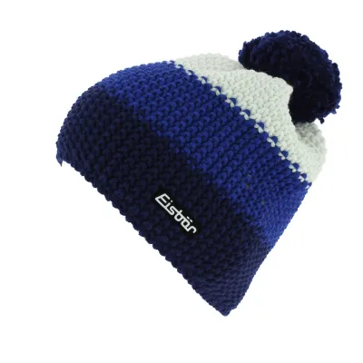 Bonnet Pompon Star Laine Bleu & Blanc - Eisbär Reference : 5880 | Chapellerie Traclet