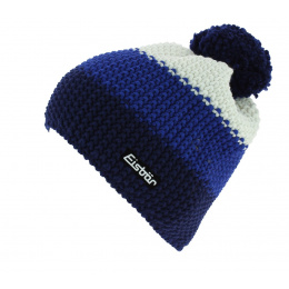 Star Pompom Wool Beanie Blue & White - Eisbär