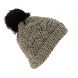 Loretta Wool Pompom Beanie Beige - Eisbär