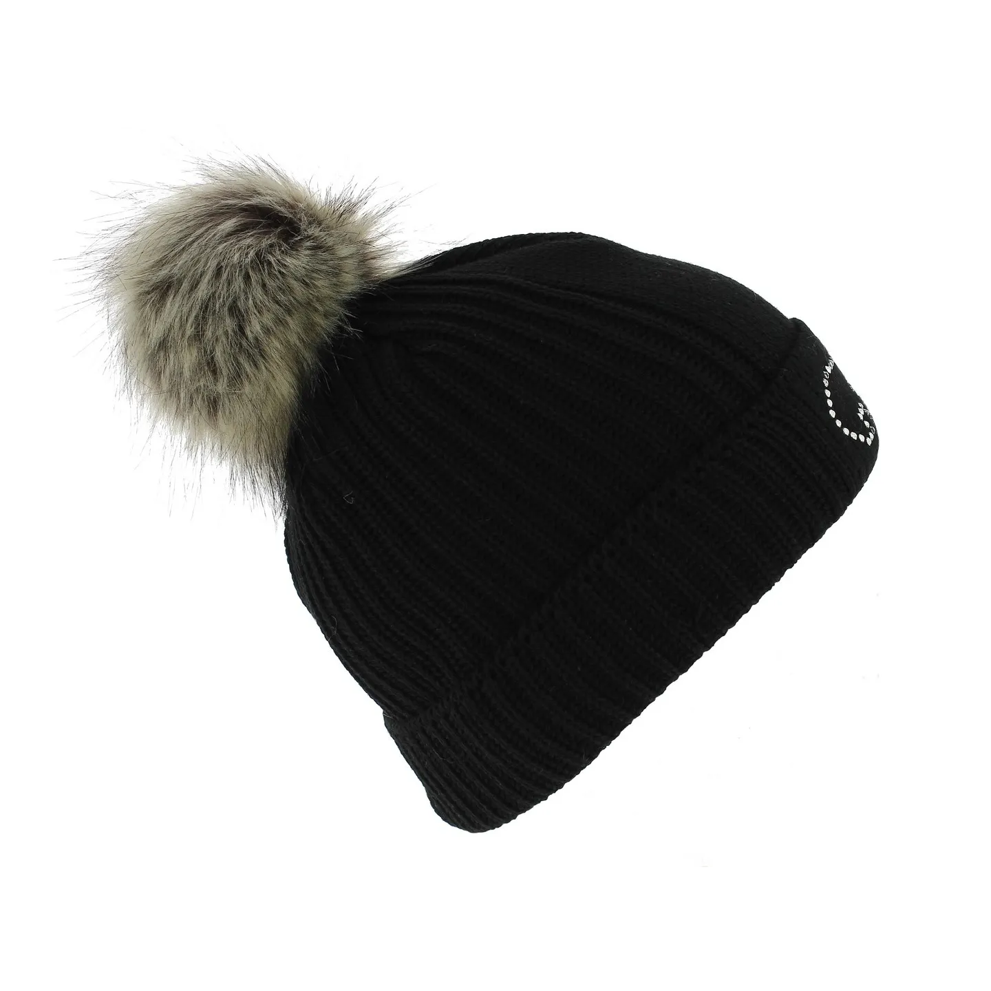 Bonnet Pompon Angel Laine Noir - Eisbär Reference : 6120 | Chapellerie Traclet