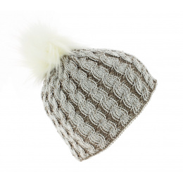 Le Drapo beanie - white & fur