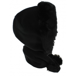 Capuche Norell Polaire & Fausse Fourrure Noir - Traclet