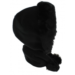 Norell Fleece & Faux Fur Hoodie Black - Traclet
