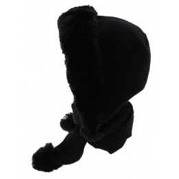 Norell Fleece & Faux Fur Hood Black - Traclet