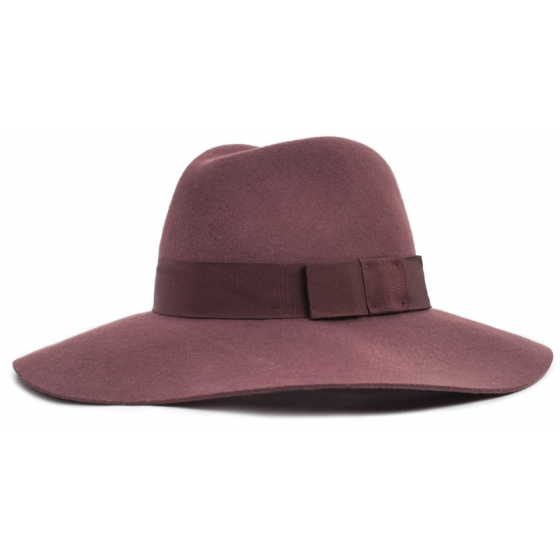 Brown Wool Felt Piper Wide Brim Hat - Brixton