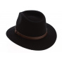Black/Brown Wool Felt Fedora Messer Hat - Brixton