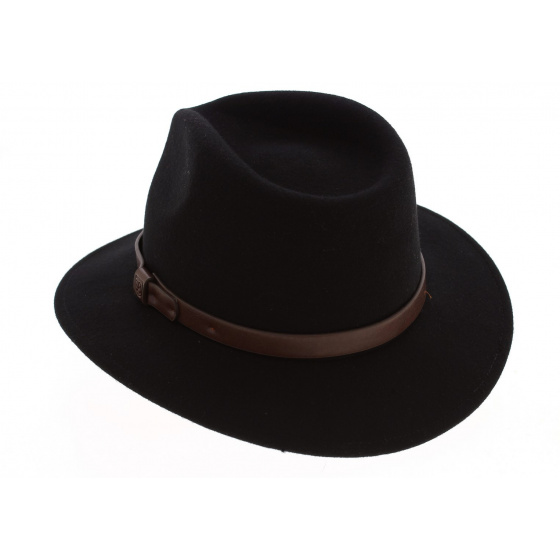 Chapeau Fedora Messer Feutre Laine Noir/Marron - Brixton Chapeau Fedora Messer Feutre Laine Noir/Marron - Brixton
