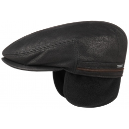 Stetson leather kent cap with ear flaps