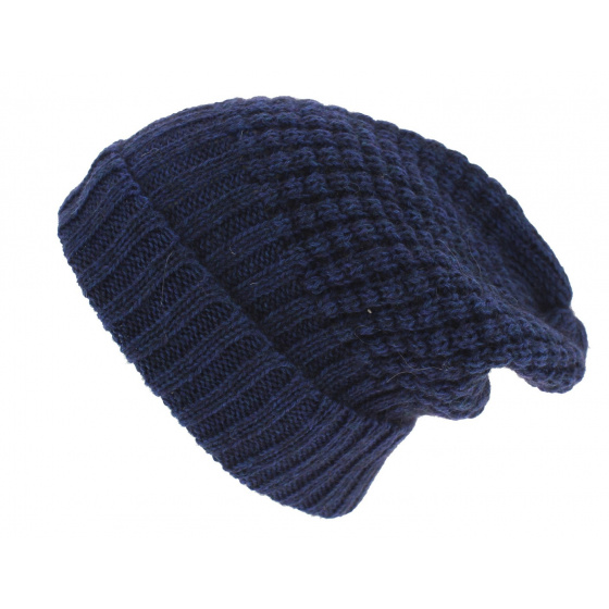 Bellevarde Long Wool & Mohair Blue Beanie - Traclet