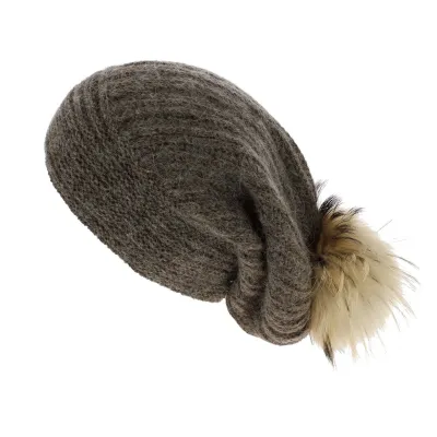 Long Lachenal Wool & Mohair Beanie Brown - Traclet Reference: 7338 | Traclet Hatmakers